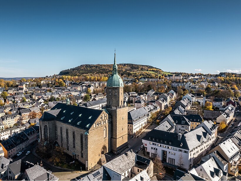 Blick auf die Altstadt in Annaberg-Buchholz