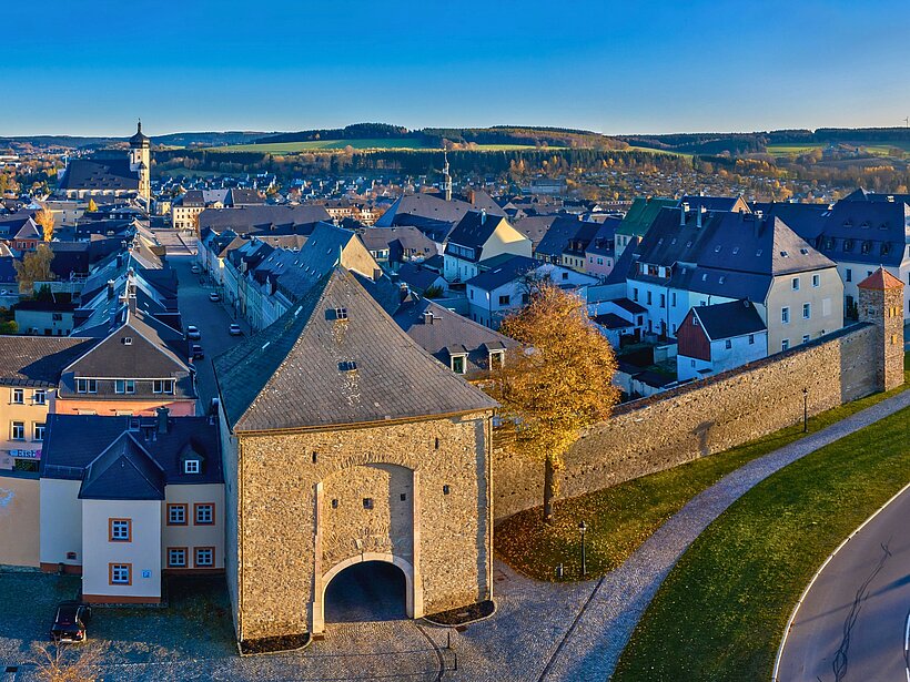 Blick auf die Bergstadt Marienberg