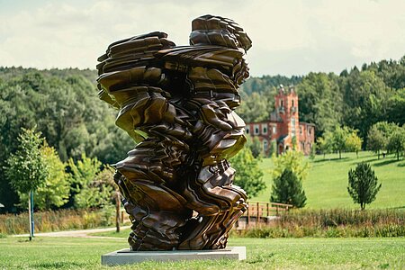 Kunstwerk am Purple Path im Kurpark Bad Schlema "Stack"