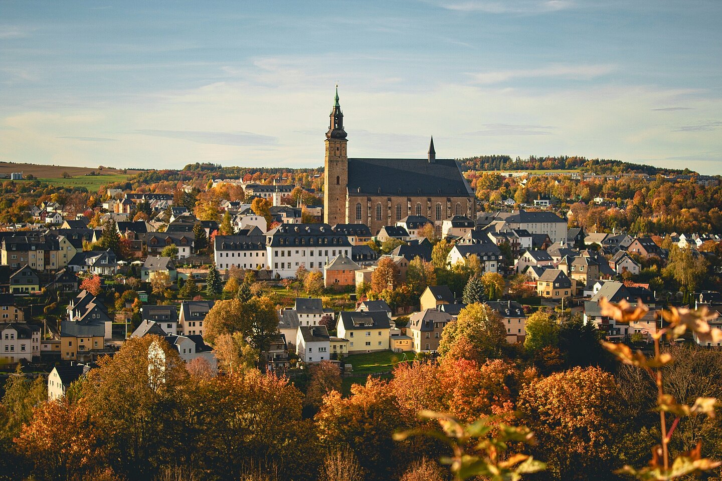 Blick auf die Bergstadt Schneeberg