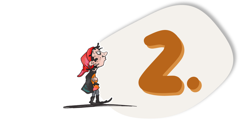 Grafik mit Tatock und Zahl "2."