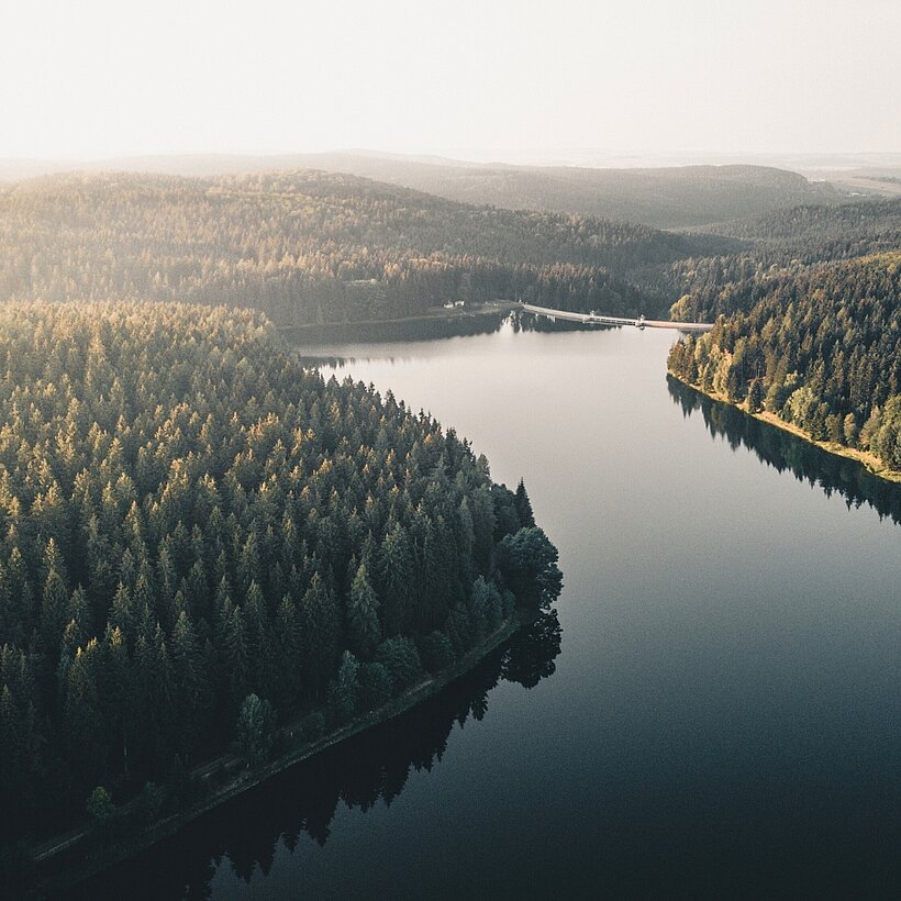 Die Talsperre Neunzehnhain in Pockau-Lengefeld