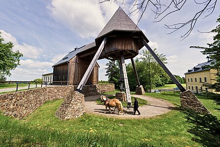 Pferdegöpel auf dem Rudolphschacht in Lauta