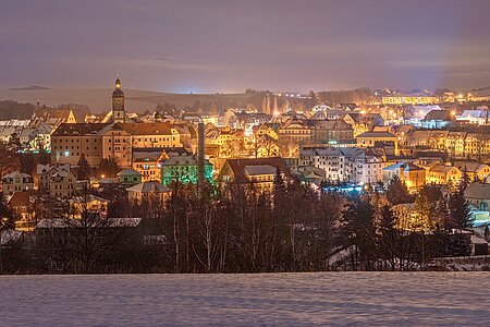 Blick auf Dippoldiswalde in der Weihnachtszeit