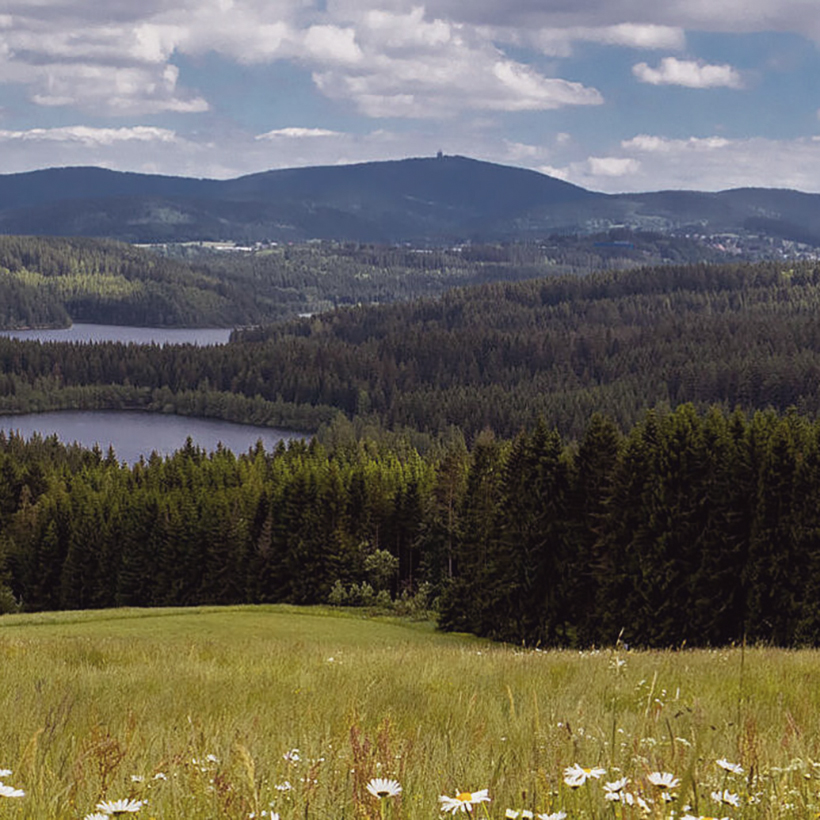 Blick auf die Orte Stützengrün und Schönheide im Erzgebirge