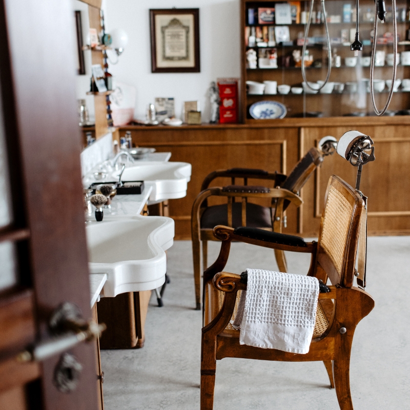 Historischer Rasiersalon der Manufaktur MÜHLE Rasurkultur in Stützengrün
