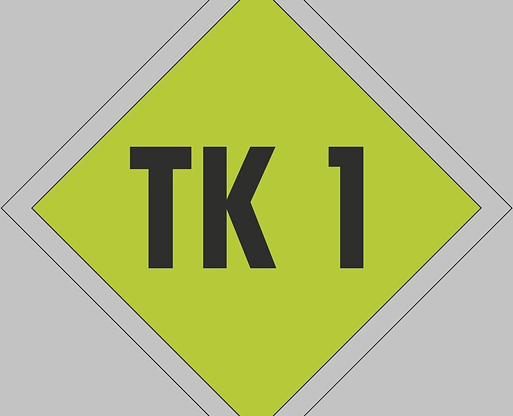 Schild Terrainkurweg 1 - TK1 ()