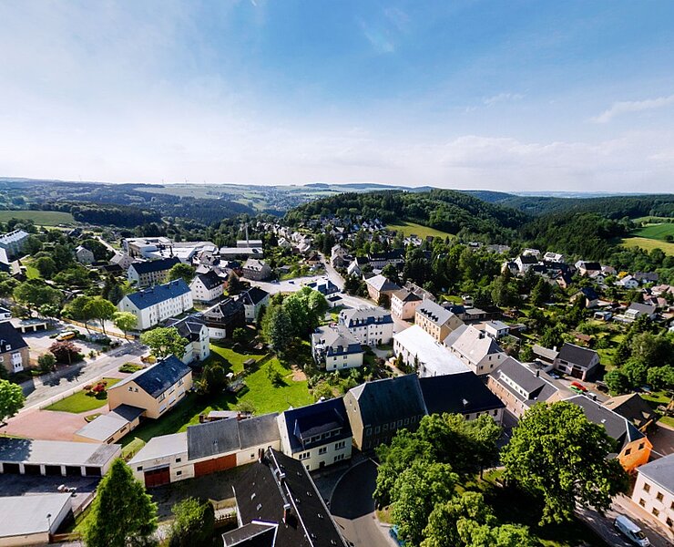 Zöblitz - Markt in Richtung Schlossberg (Ulrike Knoll)