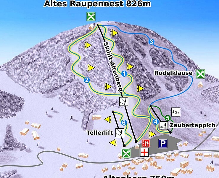 Pistenplan Skigebiet Altenberg ()