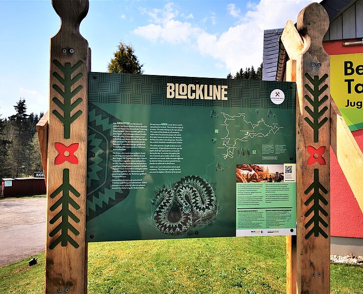 BLOCKLINE Infotafel Kreuzotter / Mortelgrund Sayda (Tourismusverband Erzgebirge e.V. )