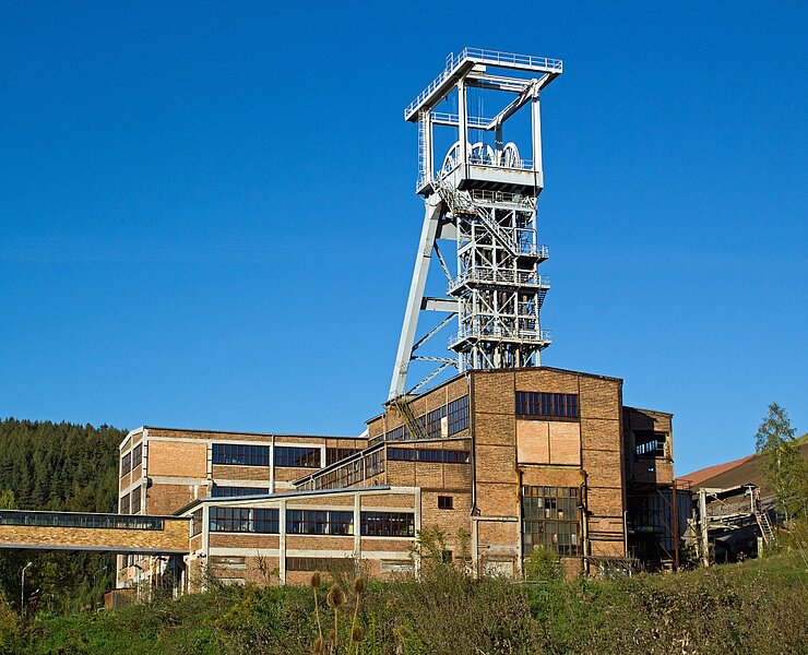 Bergbaulandschaft Uranbergbau Förderturm Schacht 371 (Jens Kugler)
