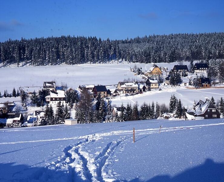 Winter im Erzgebirge, Blick auf Tellerhäuser (Rainer Wesely)