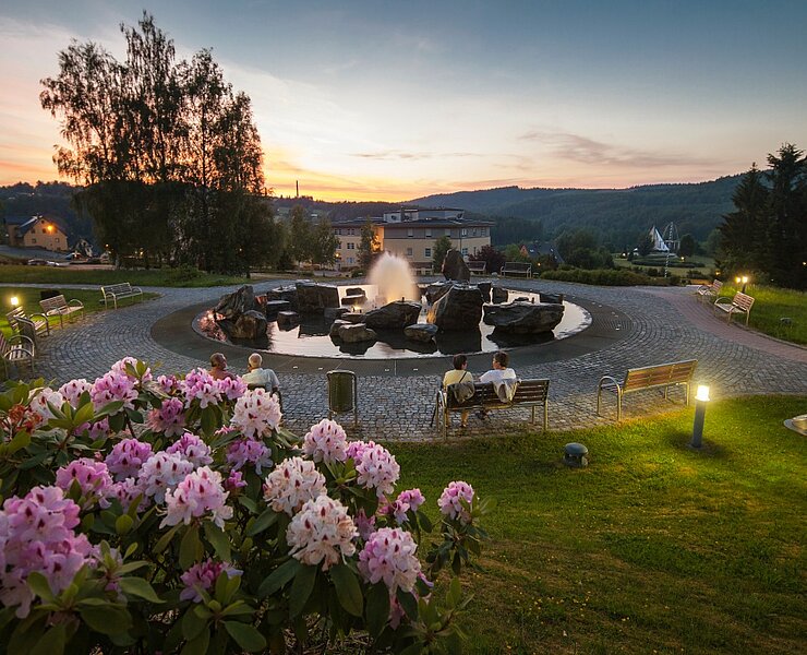 Kurgebiet Bad Schlema mit Musikbrunnen (Fouad-Vollmer Werbeagentur)