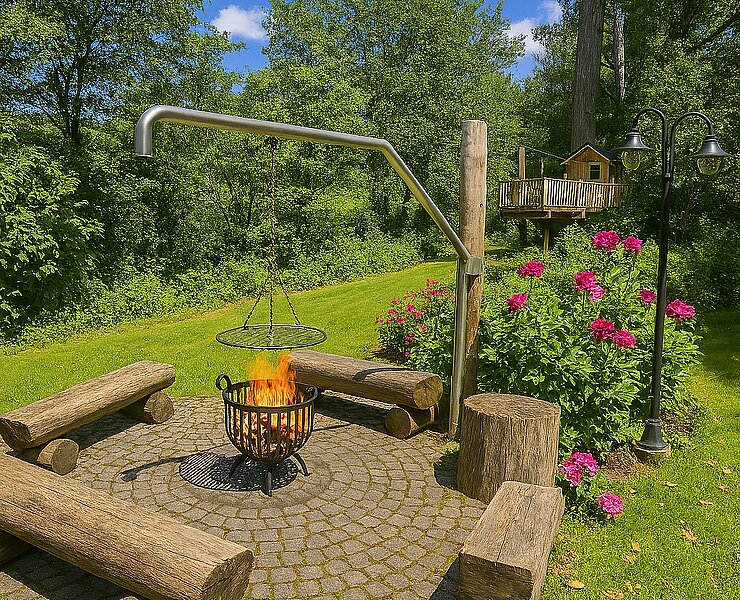 Feuerstelle mit tollen Schwenkgrill ()