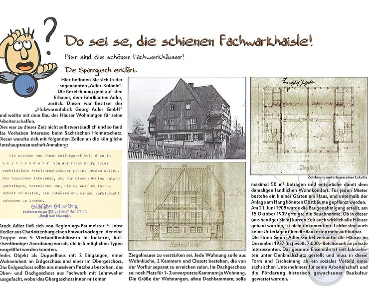 Beispiel Schautafel Walthersdorfer Sparrguschenwaag (Sebastian Martin, Gemeinde Crottendorf mit OT Walthersdorf)