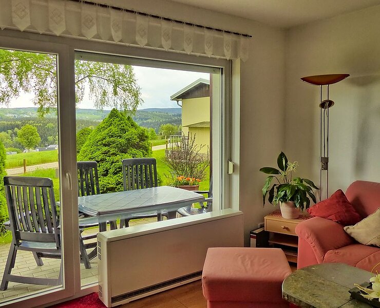 Wohnzimmer mit Terrasse "Oertel Häusl" (Fam. Kürbitz)