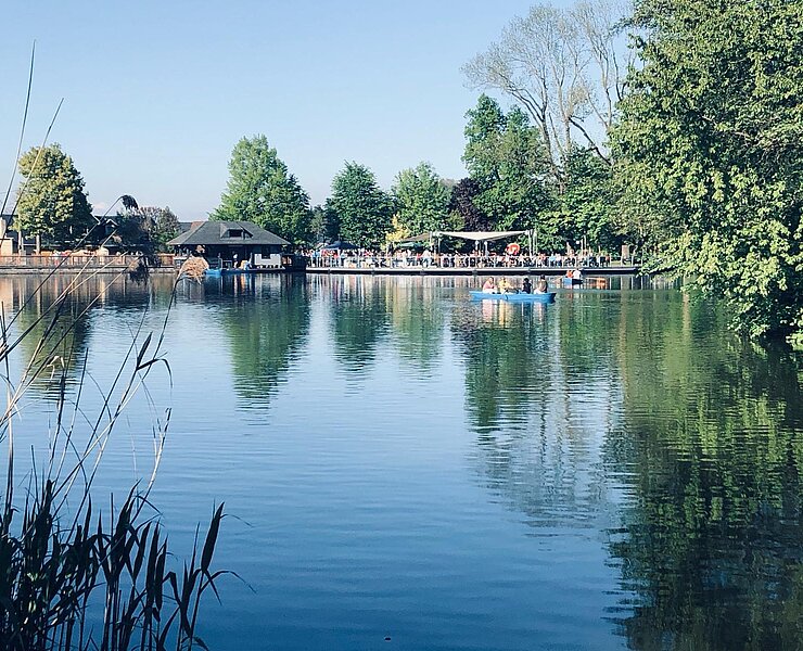 Blick über den Walkteich auf unsere Terrasse (Stadt Stollberg)