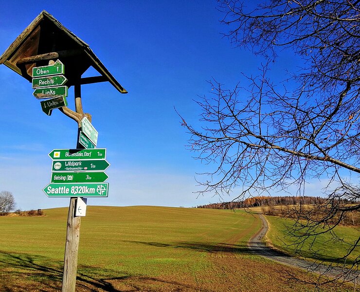 Wanderschilder auf der Sachsenhöhe Bärenstein ()