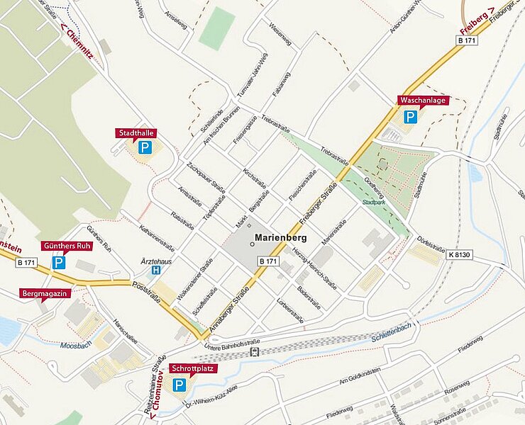 Stadtplan Marienberg (Online TVE)
