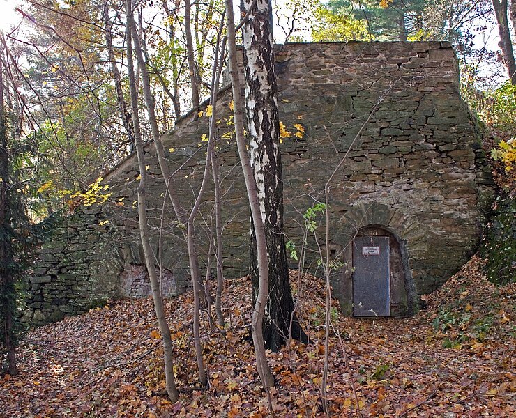 Alte Mordgrube Halde mit gemauertem Mundloch (WFE GmbH Annaberg-Buchholz)