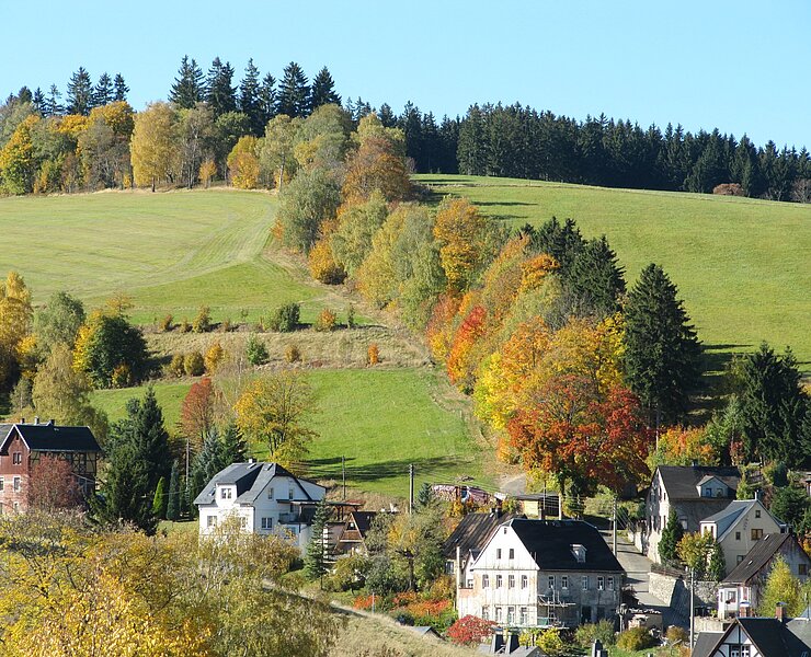 Wanderstieg Kuhgasse (Kiegass) in Eibenstock im Herbst (Henry Pansch)