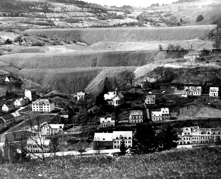 Einigkeit Fundgrube - historische Ansicht auf Halden (WFE GmbH Annaberg-Buchholz)