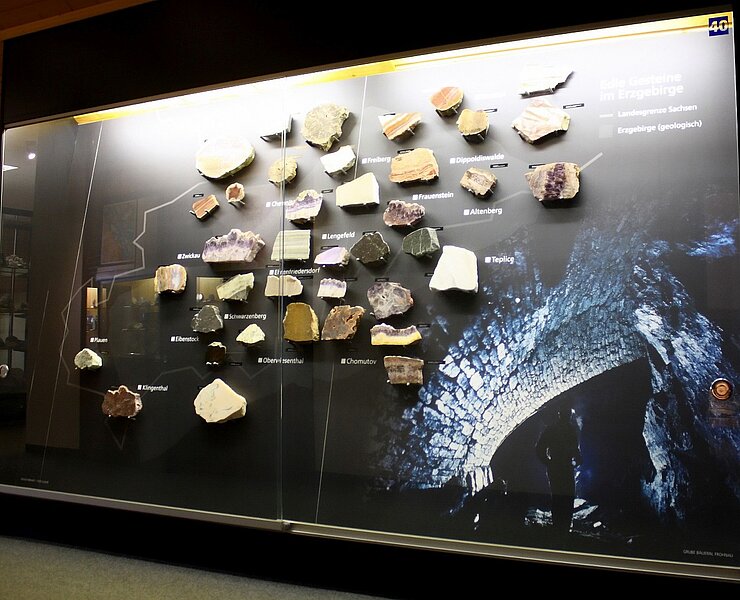 Mineralogisches Museum im Besucherbergwerk Zinngrube Ehrenfriedersdorf (Erik Ahner)
