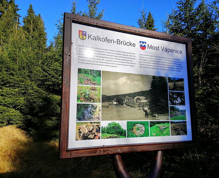 Kalkofen-Brücke an der deutsch-tschechischen Grenze, Rehefeld (Tourist-Information Altenberg)