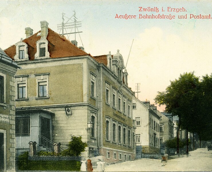 Das 1902 eröffnete Postamtsgebäude. (Stadt Zwönitz)