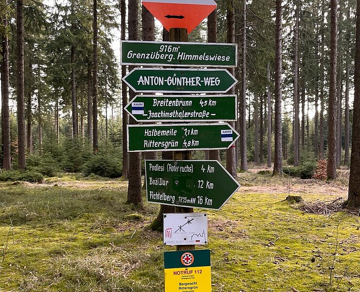 Wegweiser Grenzübergang Himmelswiese ()