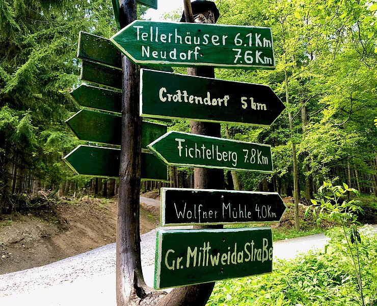 Wegweiser an der Großen Mittweida Straße (Andreas Göbel)