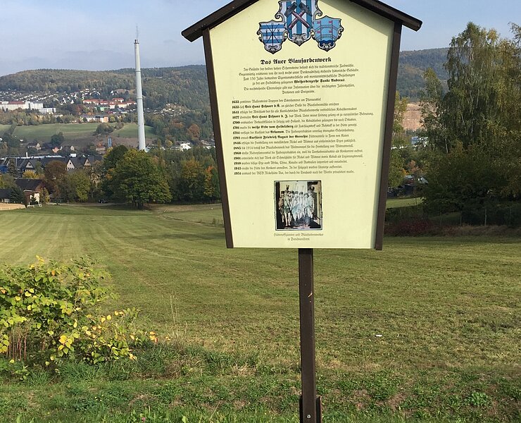 Infotafel Blaufarbenwerk (Koordinator Städtebund Silberberg)