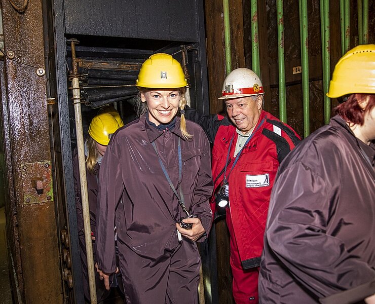 Seilfahrt im Besucherbergwerk Zinngrube Ehrenfriedersdorf (Désirée Scheffel)