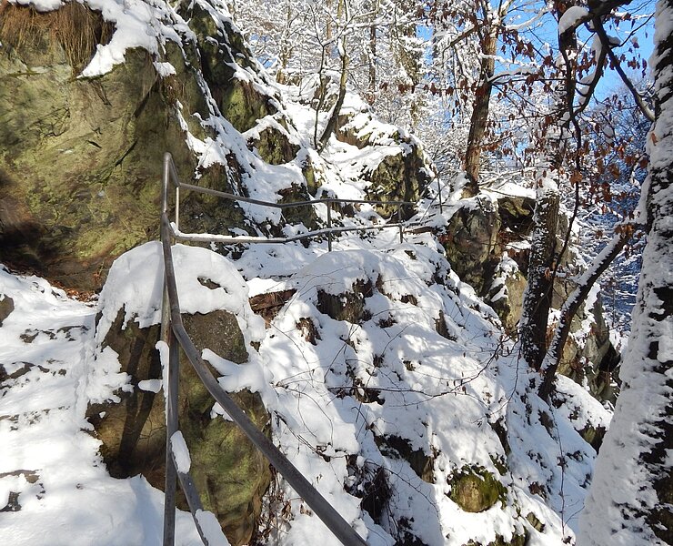 Felsentreppe im Winter ()