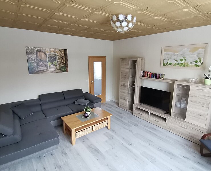 Wohnzimmer Ferienwohnung Gornsdorf (Familie Hahn)