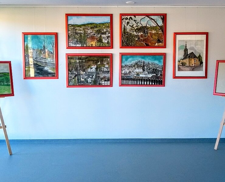 Ausstellung im Mehrzweckraum (Mandy Ehnert, Stadt Kirchberg)