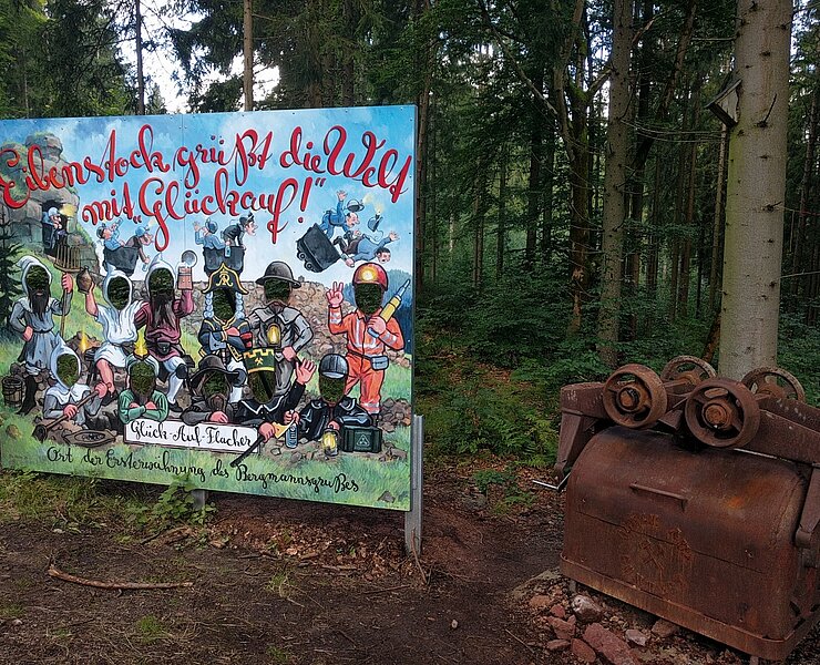 Foto- und Musikstation mit Hunt am Rundweg (Henry Pansch)