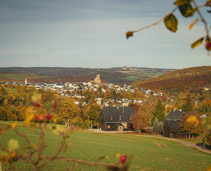 Ausblick auf Schneeberg im Erzgebirge Filzteichstraße (Theresa Seidler)