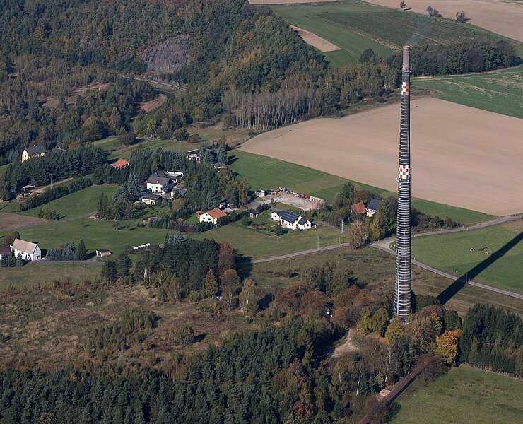 Hüttenkomplex Halsbrücke - Hohe Esse mit Rauchkanal (WFE GmbH Annaberg-Buchholz)