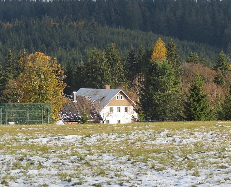Blick über Weitersglashütte zum Waldhaus ()