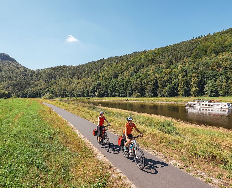 Elberadweg am Lilienstein in der Sächsischen Schweiz (Felix Meyer)