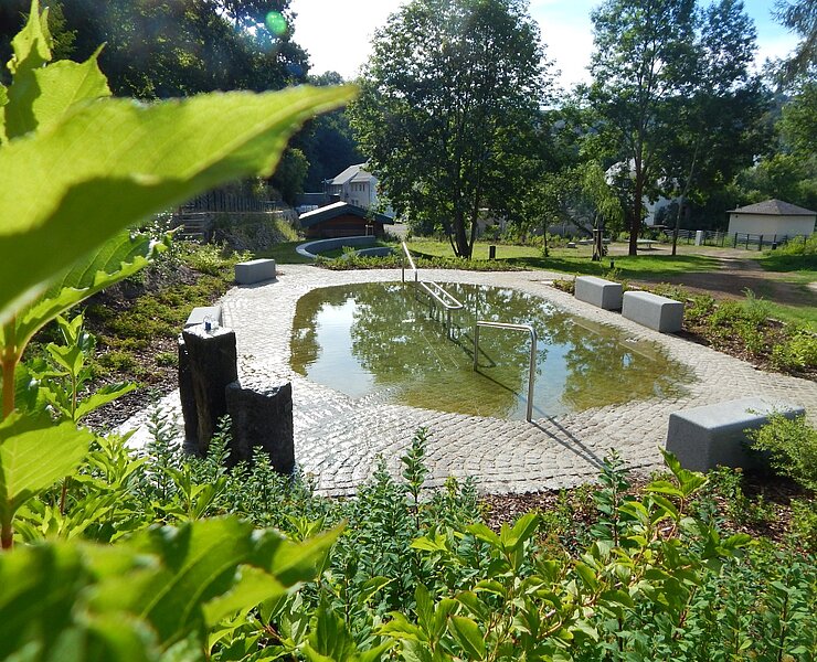 Seminargarten mit Wassertreten (Stadt Zschopau Schloss Wildeck)