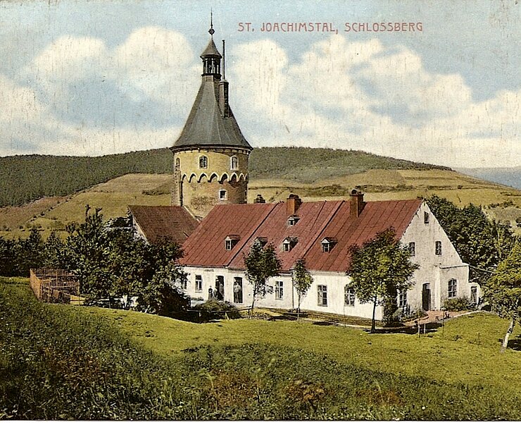 Bergbaulandschaft St. Joachimsthal - Burg Freudenstein / historische Ansicht (WFE GmbH Annaberg-Buchholz)