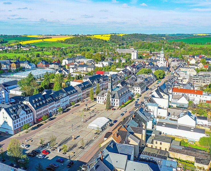 Luftbild Markt Rochlitz mit Rathaus (LUFTFLUG.com)