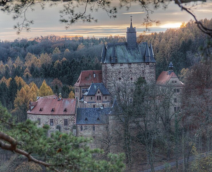 Blick auf Burg Kriebstein vom Zschopautalradweg (Bastian Rakow)