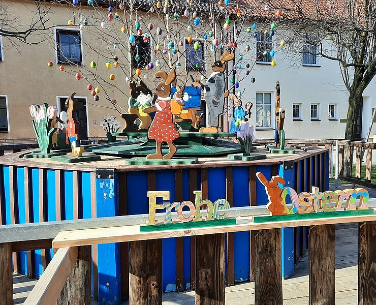 Osterspieldose in Thum vor dem Rathaus (Cathleen Decker)
