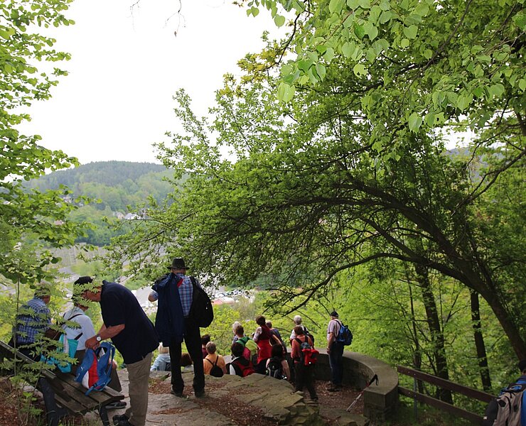 Bodemerkanzel Aussichtspunkt und Rastplatz für Wanderer an der Zschopau (Stadt Zschopau Schloss Wildeck)