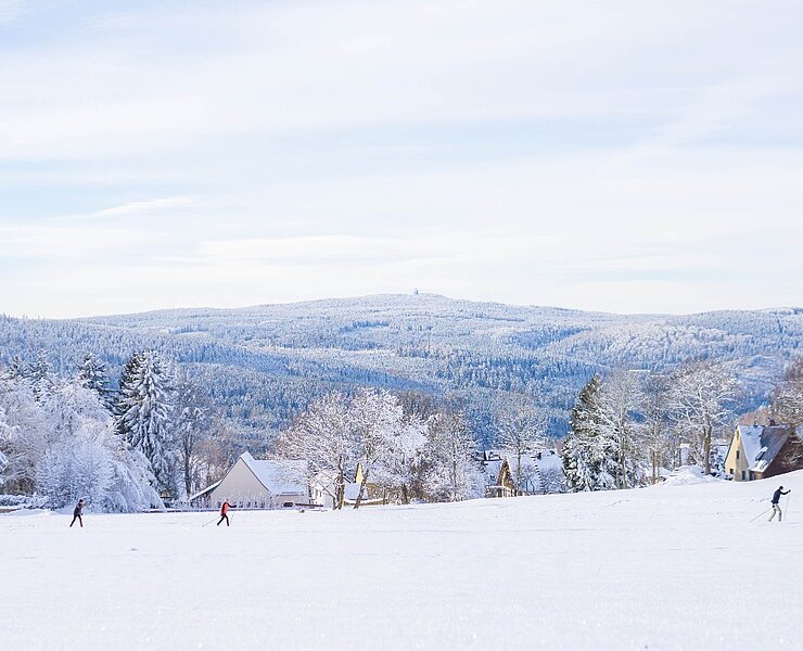 Panoramaloipe Breitenbrunn, Blick zum Auersberg (Tobias Rudelt)