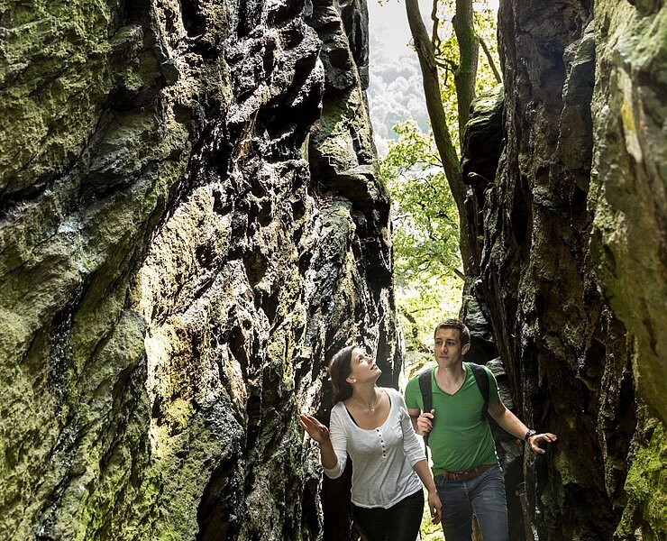 Wolfsschlucht - Aufgang von der Zschopau zum Schloss Wolkenstein (Dirk Rückschloss)