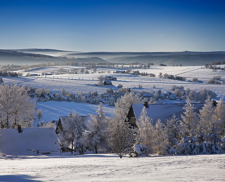 Blick über das winterliche Seiffen (Archiv der TMGS, Rainer Wei&szlig;flog)